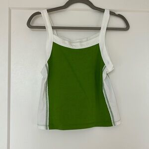 Green tank top with white outlining